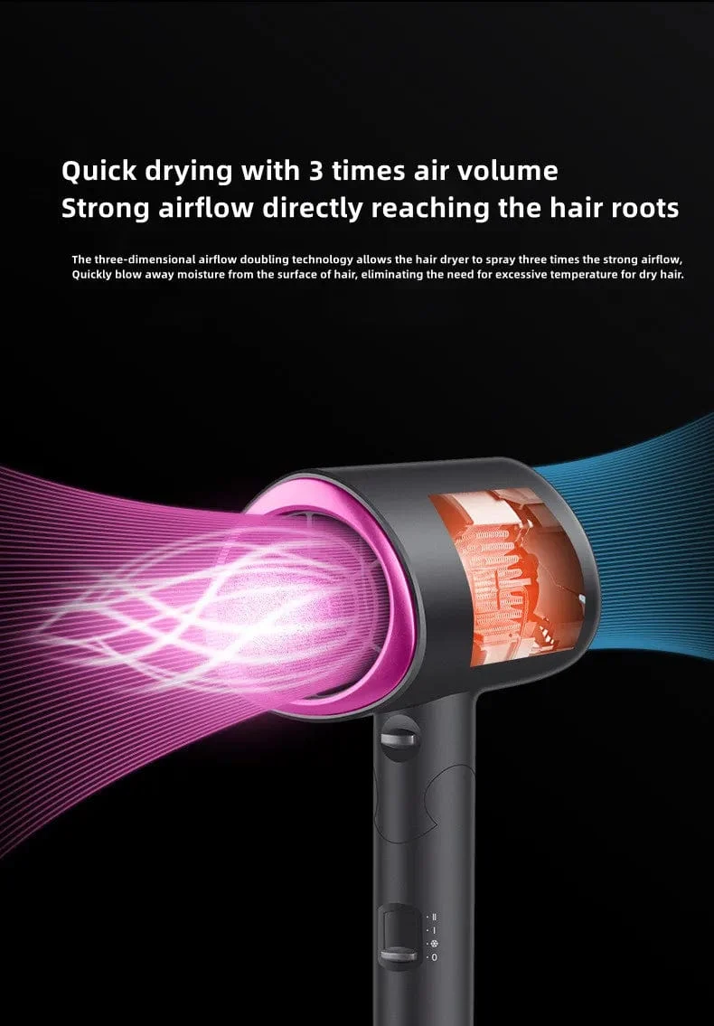 Heißer Verkauf Professioneller Haartrockner Negative Ionen Hochleistungs-Blaulicht Faltbarer elektrischer Haartrockner Salon Haarwerkzeuge Home