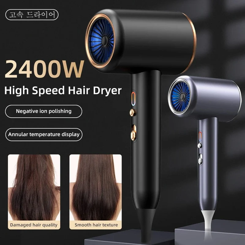 Neuer Hochgeschwindigkeits-Haartrockner, 2400 W, Hochleistungs-Negativ-Ionen-Haartrockner, extrem leise, empfohlener professioneller Haartrockner für Friseursalons zu Hause