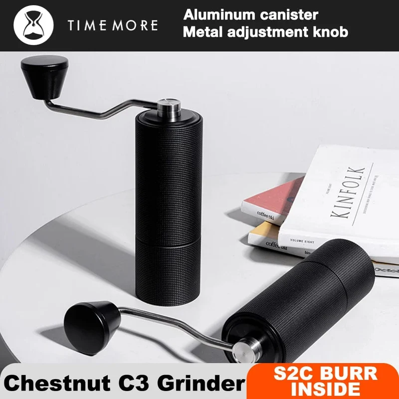 TIMEMORE Chestnut C3 Manuelle Kaffeemühle S2C Grat im Inneren Tragbare Handkaffeemühle mit doppelter Lagerpositionierung