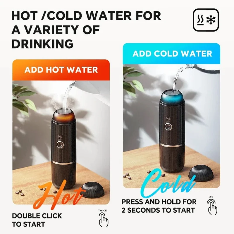 Cafelffe Tragbare Kaffeemaschine, kabellose elektrische Espressomaschine, passend für NES-Kapseln und Kaffeepulver, Geschenk für den Partner, Papa, Wandercamp