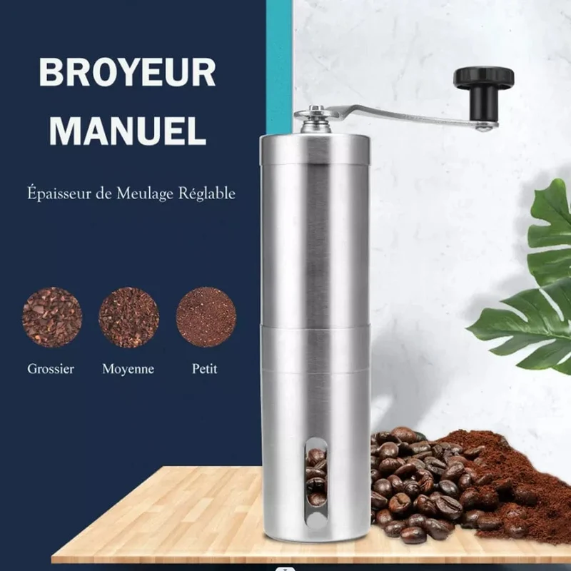 Manuelle Kaffeemühle Mini Edelstahl Handgefertigte Kaffeebohnenmühlen Mühle Schäumer Küchenwerkzeug Kaffeezubehör