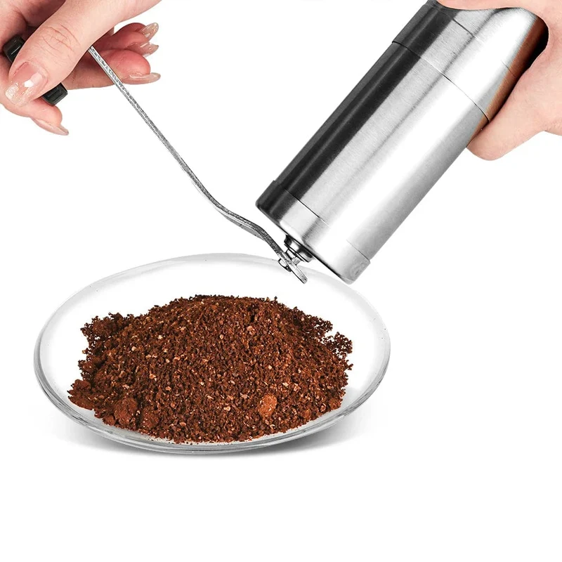 Manuelle Kaffeemühle Mini Edelstahl Handgefertigte Kaffeebohnenmühlen Mühle Schäumer Küchenwerkzeug Kaffeezubehör