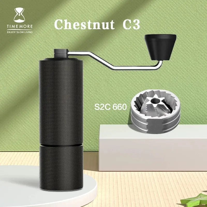TIMEMORE Chestnut C2 C3 Manuelle Kaffeemühle S2C Mahlwerk im Inneren Hochwertige tragbare Handmühle mit doppelter Lagerpositionierung