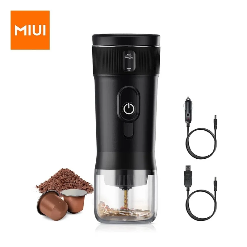 Tragbare Kaffeemaschine MIUI Kleine Espressomaschine DC12V Reisekaffeemaschine für Auto Outdoor Camping Backpacker Leicht