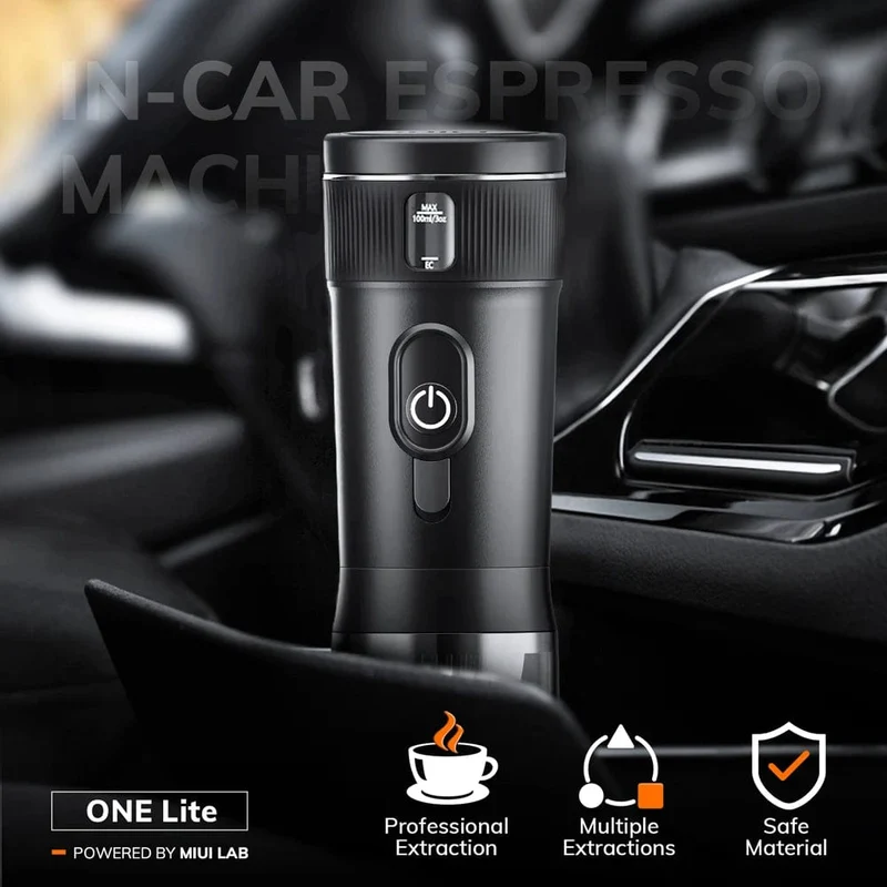 Tragbare Kaffeemaschine MIUI Kleine Espressomaschine DC12V Reisekaffeemaschine für Auto Outdoor Camping Backpacker Leicht