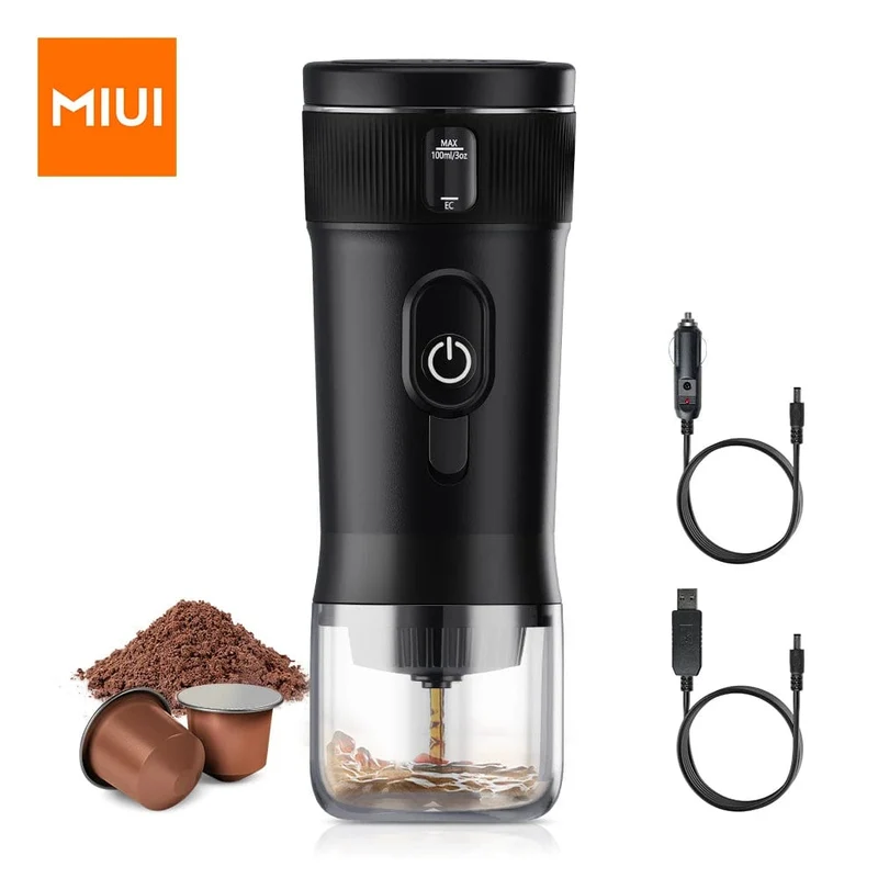 Tragbare Kaffeemaschine MIUI Kleine Espressomaschine DC12V Reisekaffeemaschine für Auto Outdoor Camping Backpacker Leicht