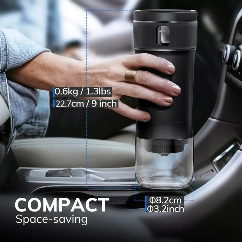 Tragbare Kaffeemaschine MIUI Kleine Espressomaschine DC12V Reisekaffeemaschine für Auto Outdoor Camping Backpacker Leicht