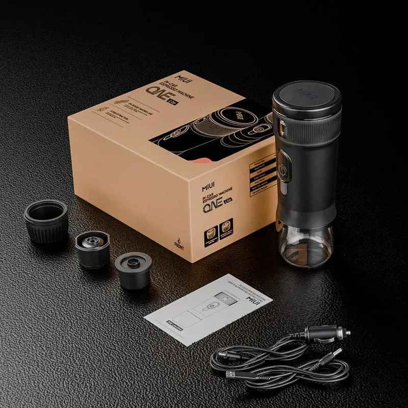 Tragbare Kaffeemaschine MIUI Kleine Espressomaschine DC12V Reisekaffeemaschine für Auto Outdoor Camping Backpacker Leicht