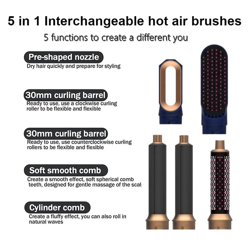 Neuer Haartrockner Multi Hair Styler 5 In1 Lockenstab Haarglätter Mit Haarbürste Haartrockner Für Haartrockner Haar Multi Styler