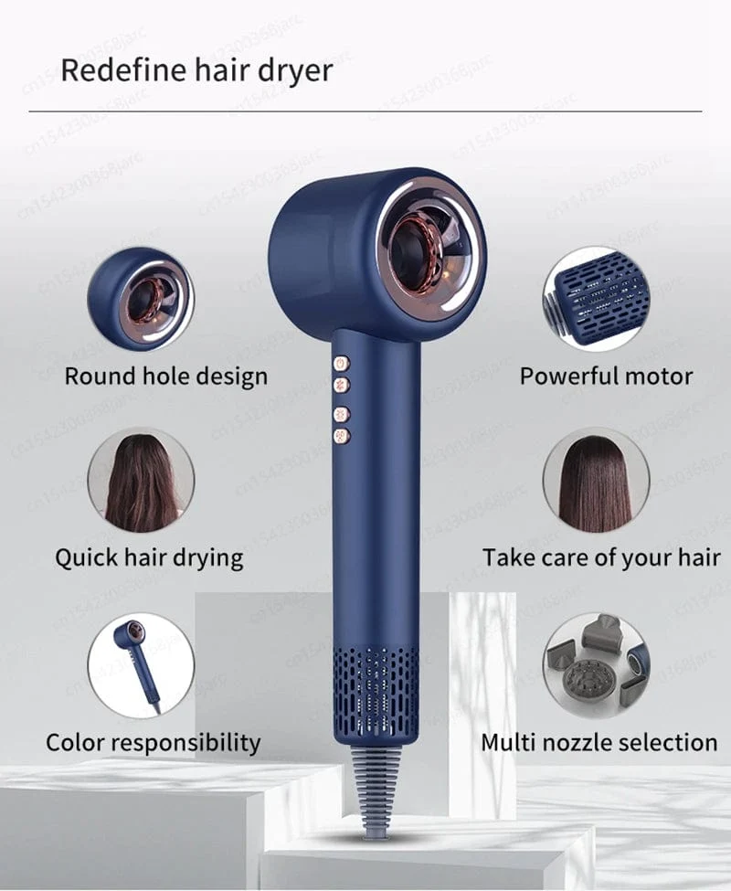 Professioneller Super-Haartrockner mit negativen Ionen, schnelltrocknend, blattlose Haartrockner, Salon, Haushaltsgeräte, Haarpflege mit konstanter Temperatur