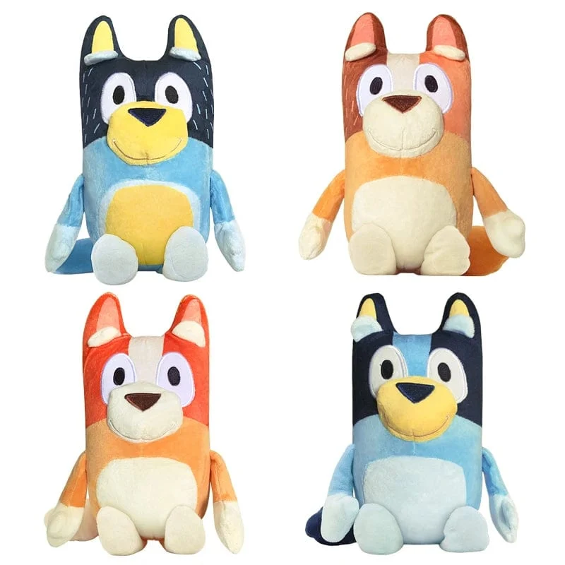 Bluey 28CM Anime Figuren Familie Bingo Plüsch Puppen Animation Peripherie Hund Papa Bandit und Mama Chili Stofftiere Kinder Geschenk