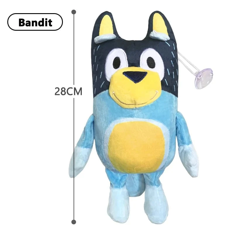 Bluey 28CM Anime Figuren Familie Bingo Plüsch Puppen Animation Peripherie Hund Papa Bandit und Mama Chili Stofftiere Kinder Geschenk