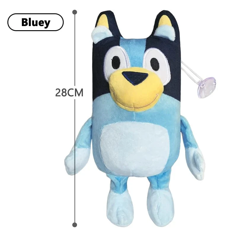 Bluey 28CM Anime Figuren Familie Bingo Plüsch Puppen Animation Peripherie Hund Papa Bandit und Mama Chili Stofftiere Kinder Geschenk