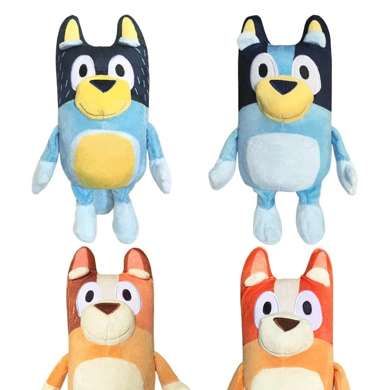 Bluey 28CM Anime Figuren Familie Bingo Plüsch Puppen Animation Peripherie Hund Papa Bandit und Mama Chili Stofftiere Kinder Geschenk