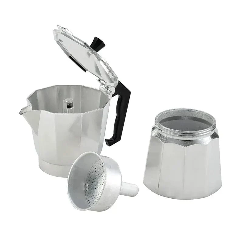 Italienische Kaffeemaschine aus Aluminium, Mokka-Espresso-Kanne, Kaffeemaschine, Moka-Kanne, Espresso-Shot-Maker, Espressomaschine