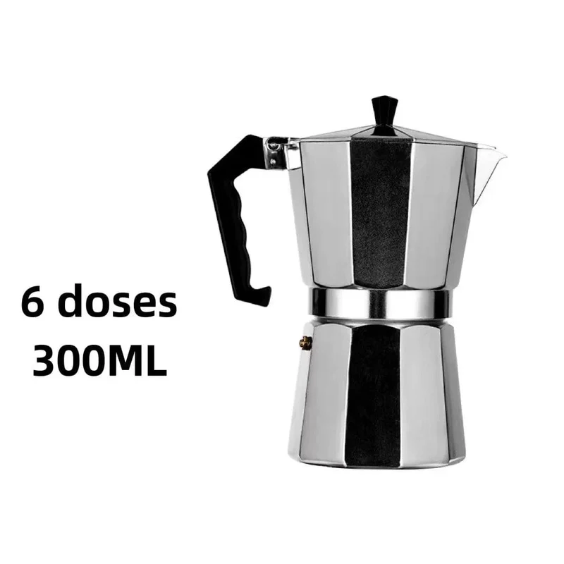 Italienische Kaffeemaschine aus Aluminium, Mokka-Espresso-Kanne, Kaffeemaschine, Moka-Kanne, Espresso-Shot-Maker, Espressomaschine