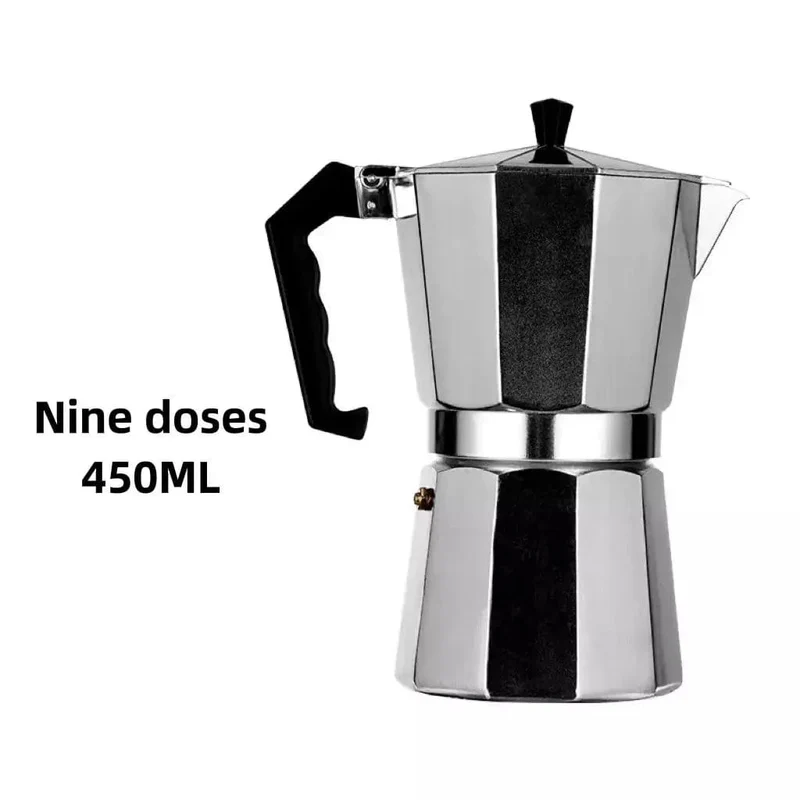 Italienische Kaffeemaschine aus Aluminium, Mokka-Espresso-Kanne, Kaffeemaschine, Moka-Kanne, Espresso-Shot-Maker, Espressomaschine