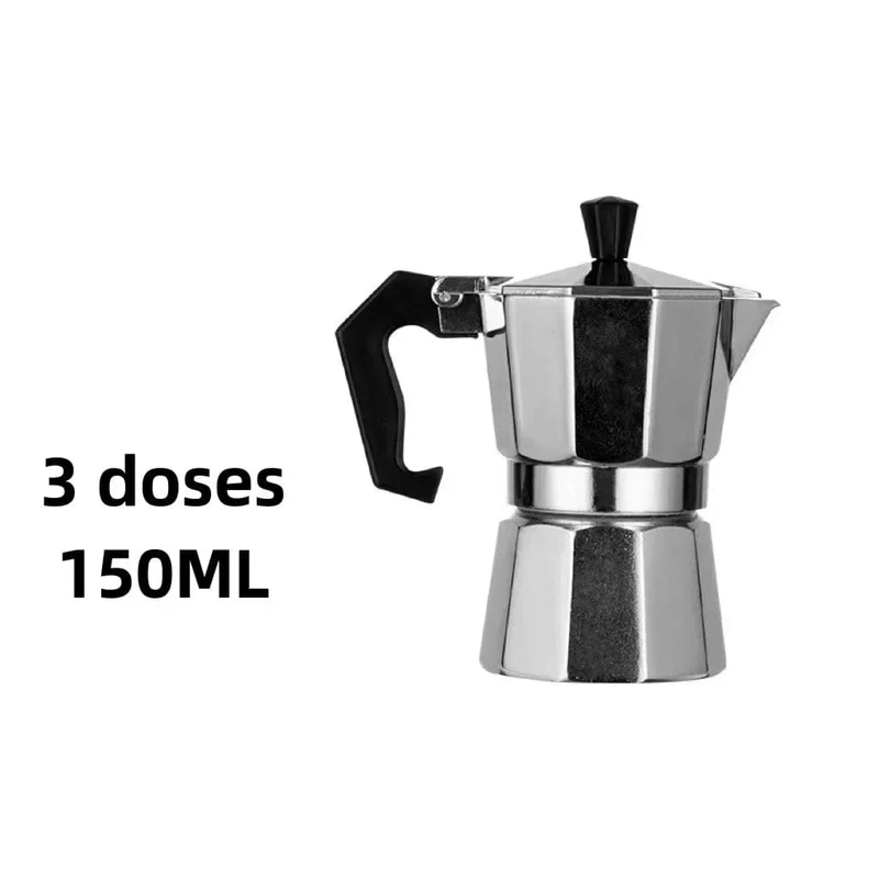 Italienische Kaffeemaschine aus Aluminium, Mokka-Espresso-Kanne, Kaffeemaschine, Moka-Kanne, Espresso-Shot-Maker, Espressomaschine