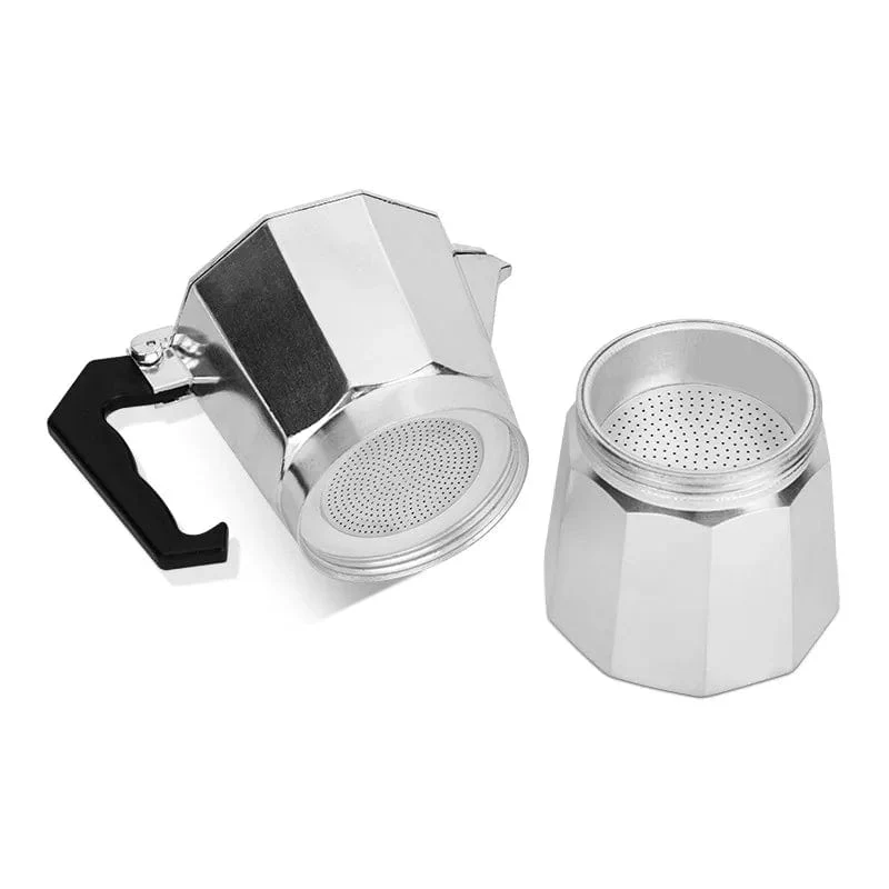 Italienische Kaffeemaschine aus Aluminium, Mokka-Espresso-Kanne, Kaffeemaschine, Moka-Kanne, Espresso-Shot-Maker, Espressomaschine
