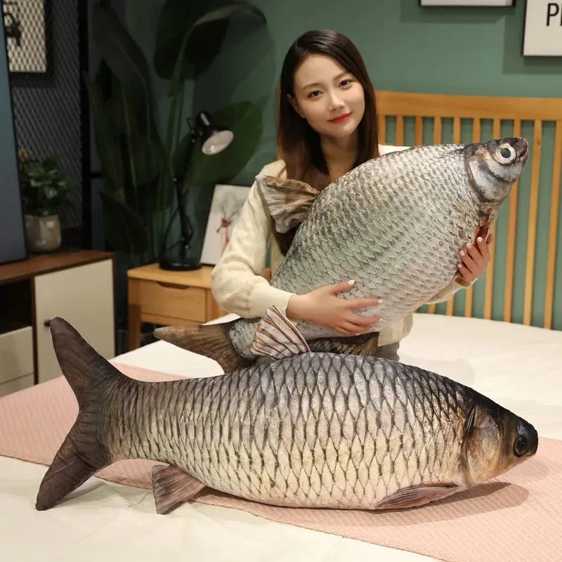 30-100 cm Simulation Lustiger Fisch Plüschtiere Gefülltes weiches Tier Karpfen Plüschkissen Kreatives Schlafkissen für Kinder Mädchen Weihnachtsgeschenk