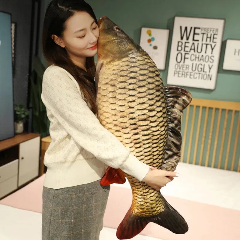 30-100 cm Simulation Lustiger Fisch Plüschtiere Gefülltes weiches Tier Karpfen Plüschkissen Kreatives Schlafkissen für Kinder Mädchen Weihnachtsgeschenk