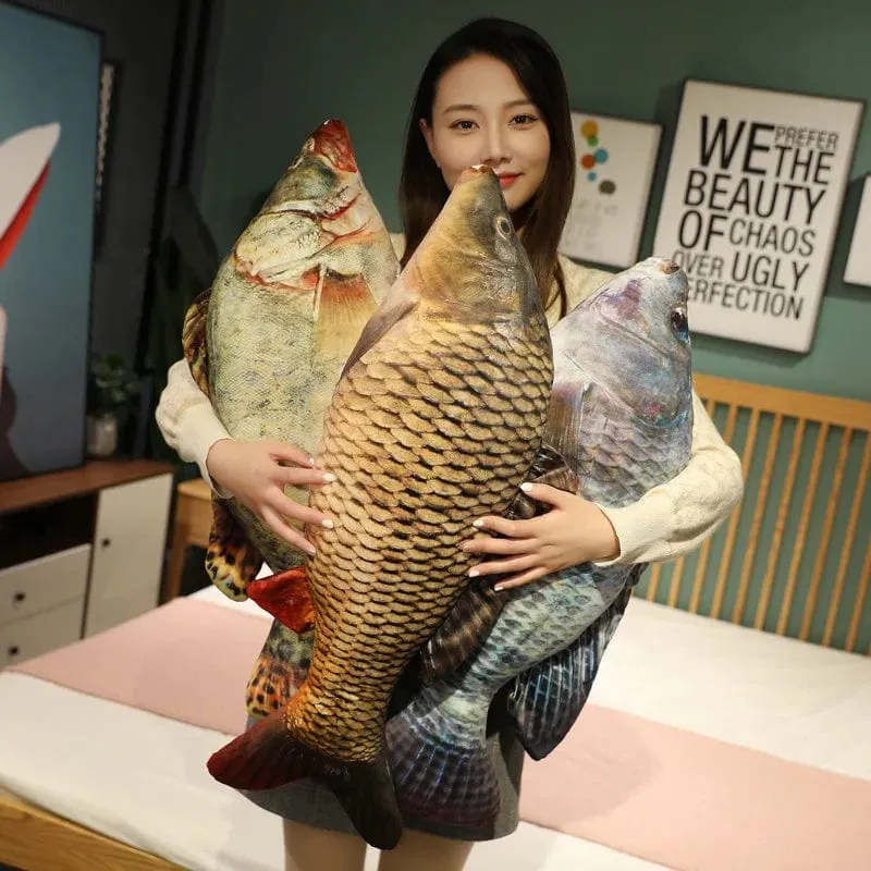 30-100 cm Simulation Lustiger Fisch Plüschtiere Gefülltes weiches Tier Karpfen Plüschkissen Kreatives Schlafkissen für Kinder Mädchen Weihnachtsgeschenk
