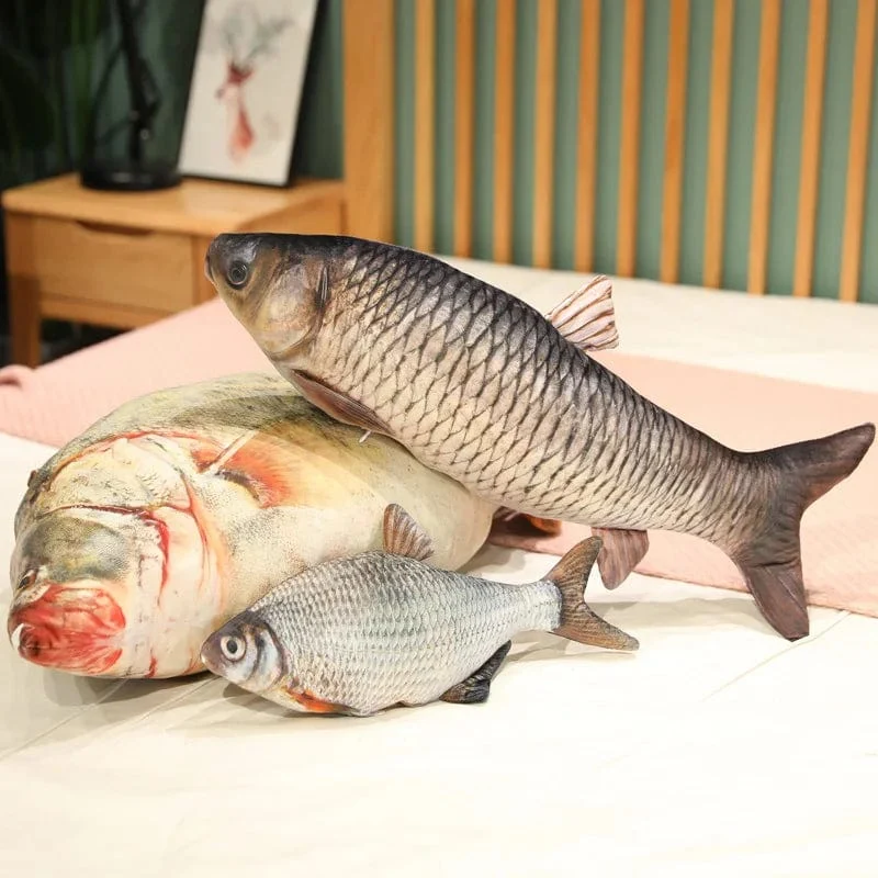 30-100 cm Simulation Lustiger Fisch Plüschtiere Gefülltes weiches Tier Karpfen Plüschkissen Kreatives Schlafkissen für Kinder Mädchen Weihnachtsgeschenk