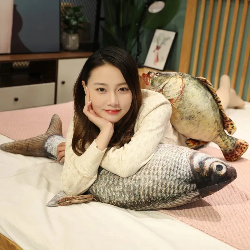 30-100 cm Simulation Lustiger Fisch Plüschtiere Gefülltes weiches Tier Karpfen Plüschkissen Kreatives Schlafkissen für Kinder Mädchen Weihnachtsgeschenk