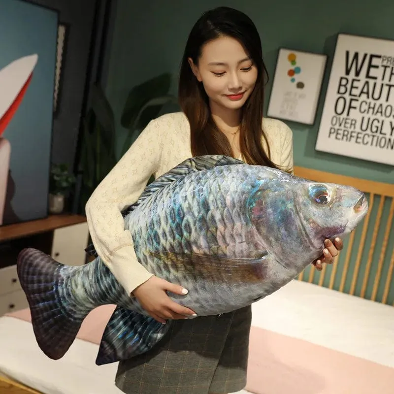 30-100 cm Simulation Lustiger Fisch Plüschtiere Gefülltes weiches Tier Karpfen Plüschkissen Kreatives Schlafkissen für Kinder Mädchen Weihnachtsgeschenk