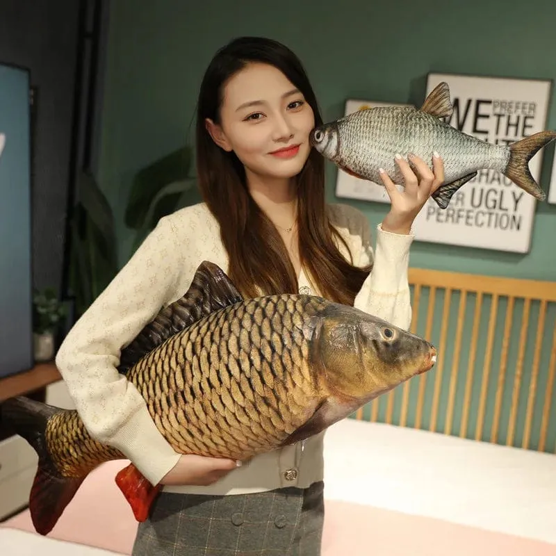 30-100 cm Simulation Lustiger Fisch Plüschtiere Gefülltes weiches Tier Karpfen Plüschkissen Kreatives Schlafkissen für Kinder Mädchen Weihnachtsgeschenk