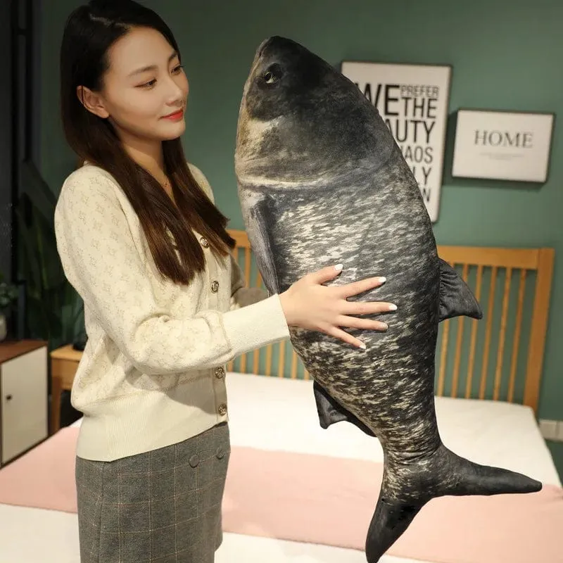 30-100 cm Simulation Lustiger Fisch Plüschtiere Gefülltes weiches Tier Karpfen Plüschkissen Kreatives Schlafkissen für Kinder Mädchen Weihnachtsgeschenk