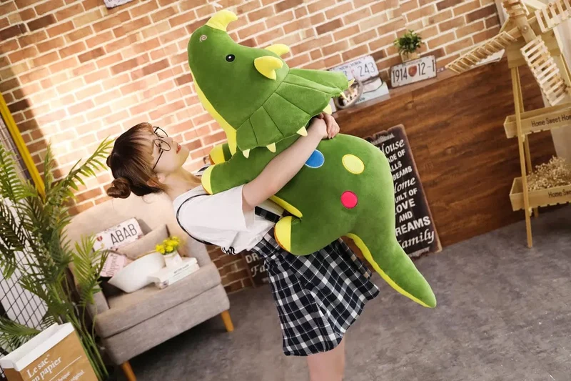 Kreatives großes Plüsch-weiches Triceratops Stegosaurus-Plüschtier Dinosaurierpuppe Stofftier Kinder Dinosaurier Spielzeug Geburtstagsgeschenke