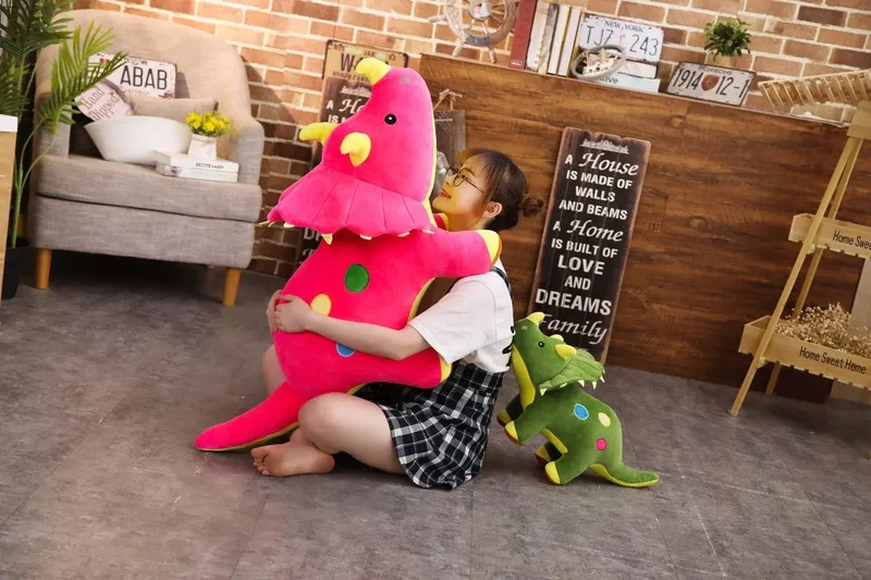 Kreatives großes Plüsch-weiches Triceratops Stegosaurus-Plüschtier Dinosaurierpuppe Stofftier Kinder Dinosaurier Spielzeug Geburtstagsgeschenke