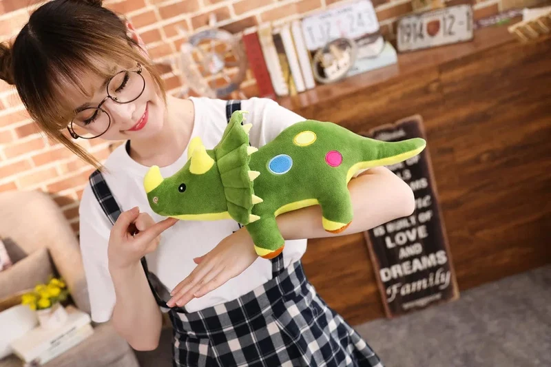 Kreatives großes Plüsch-weiches Triceratops Stegosaurus-Plüschtier Dinosaurierpuppe Stofftier Kinder Dinosaurier Spielzeug Geburtstagsgeschenke