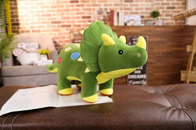 Kreatives großes Plüsch-weiches Triceratops Stegosaurus-Plüschtier Dinosaurierpuppe Stofftier Kinder Dinosaurier Spielzeug Geburtstagsgeschenke