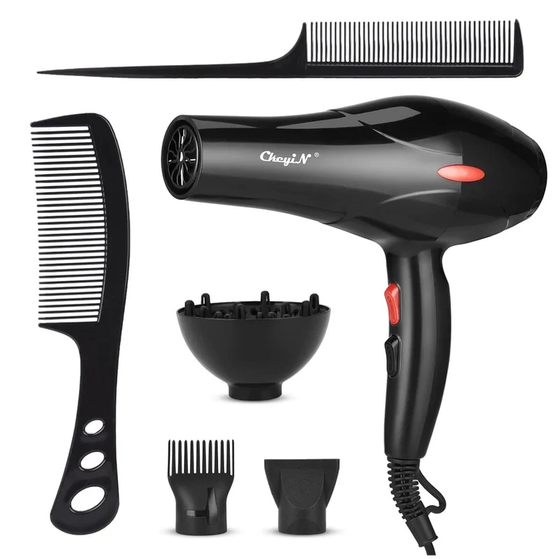 CkeyiN 1600W Haartrockner, professioneller Negativ-Ionen-Föhn, Heimgebrauch, Heiß-/Kalt-Föhn, Salon-Föhn, Diffusor, Konzentratordüse