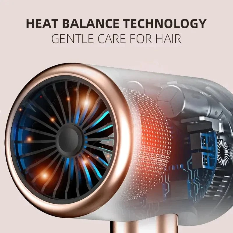 Haartrockner, Hochgeschwindigkeits-Elektroturbinen-Luftstrom, Geräuscharm, Konstante Temperatur und schnelles Trocknen, Geeignet für Heimsalons