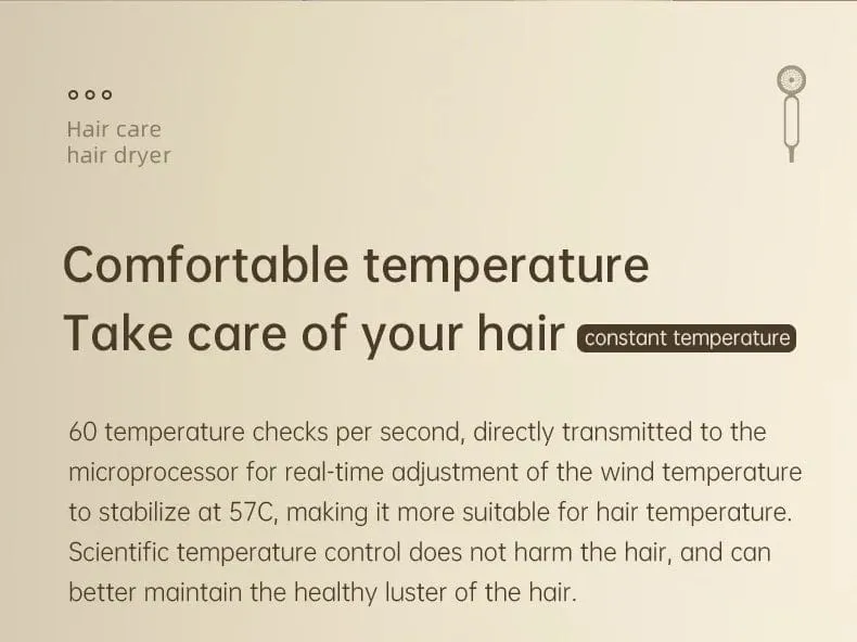 Haartrockner, Hochgeschwindigkeits-Elektroturbinen-Luftstrom, Geräuscharm, Konstante Temperatur und schnelles Trocknen, Geeignet für Heimsalons