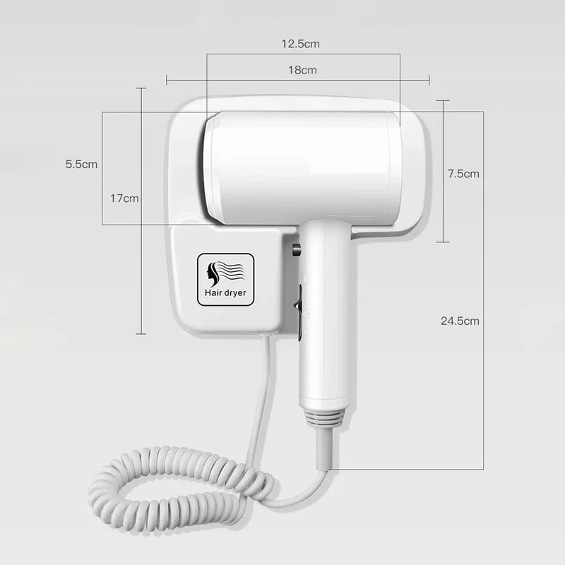 220 V Wandmontierter Haartrockner Hotelbadezimmer-Haartrockner Professioneller Haartrockner mit konstanter Temperatur und Halterbasis, freies Stanzen