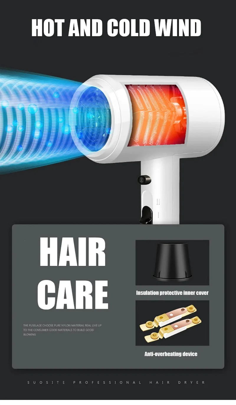 220 V Wandmontierter Haartrockner Hotelbadezimmer-Haartrockner Professioneller Haartrockner mit konstanter Temperatur und Halterbasis, freies Stanzen