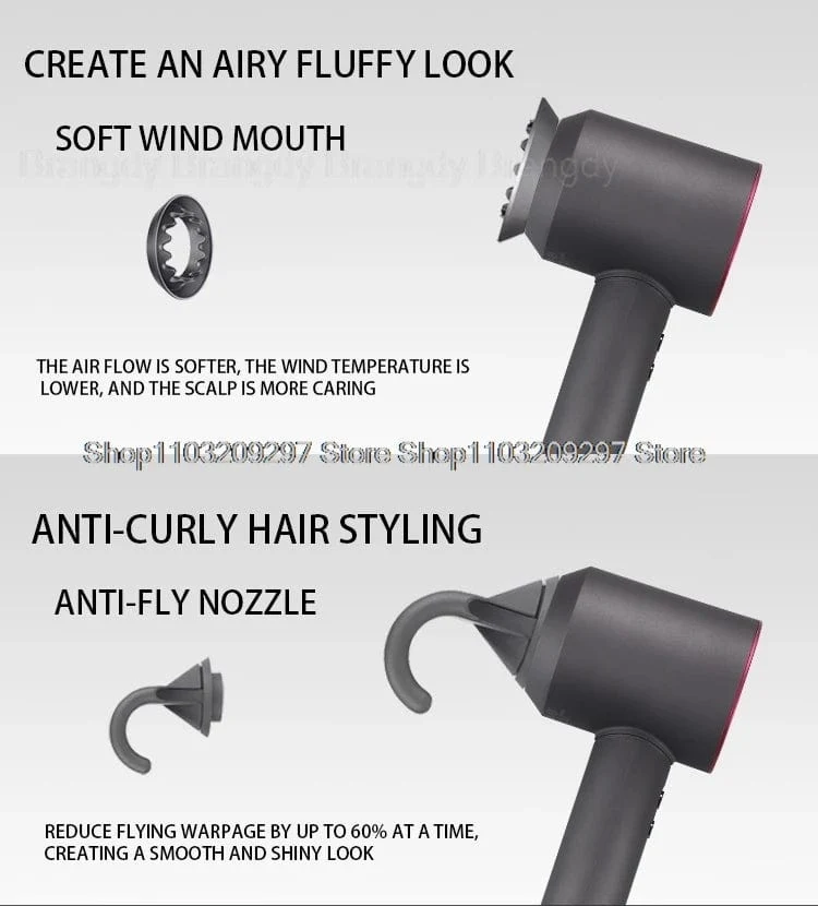 Super-Haartrockner, blattloser Haartrockner, persönliche Haarpflege, Styling, Negativ-Ionen-Tool, Konstante Anionen, elektrische Haartrockner