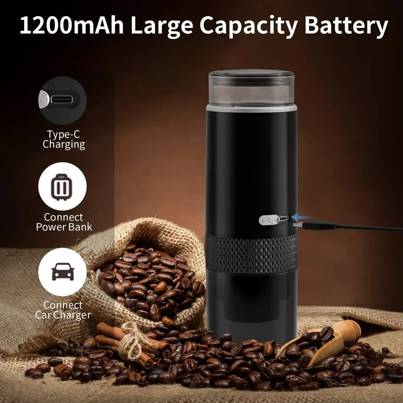 2024 neue tragbare Kaffeemaschine Kaffeemaschine Elektrische Kapsel gemahlener Kaffee Brewer Fit für Kaffeepulver und Kaffee Capsul