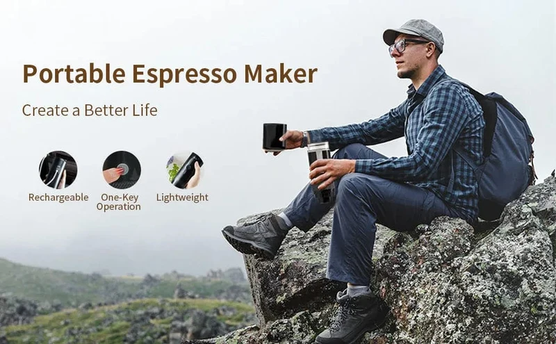 2024 neue tragbare Kaffeemaschine Kaffeemaschine Elektrische Kapsel gemahlener Kaffee Brewer Fit für Kaffeepulver und Kaffee Capsul