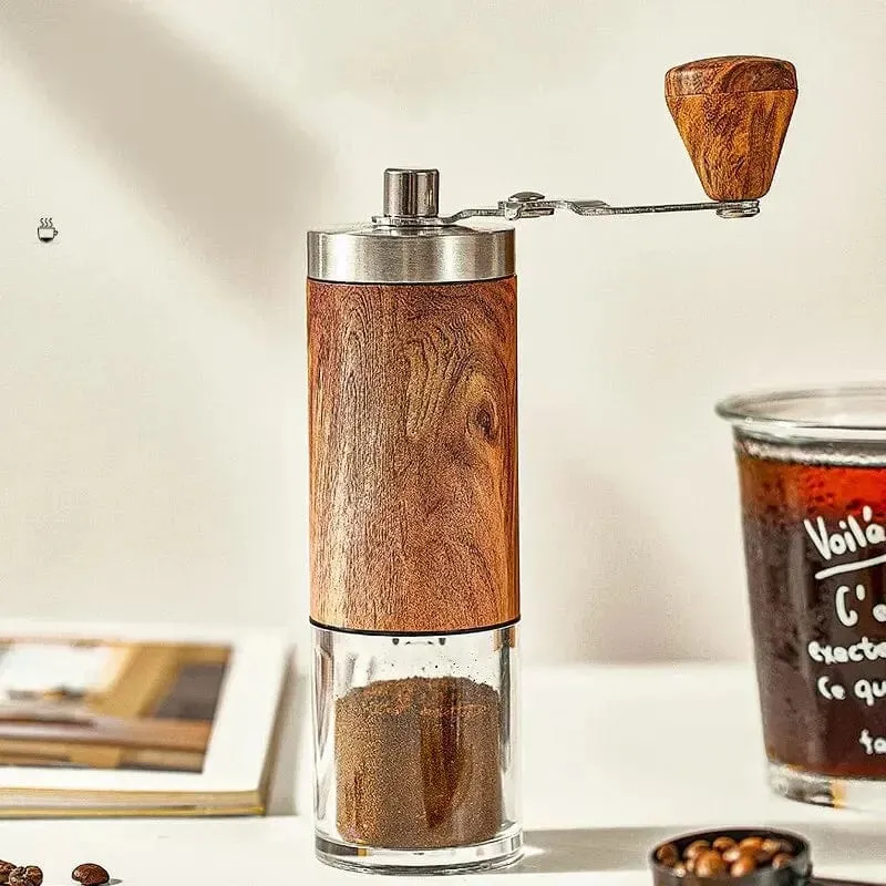 Tragbares manuelles Kaffeemühlen-Espressomaschinen-Set, handgekurbelte Bohnenmühle, Espressomaschine, geeignet für Zuhause und unterwegs