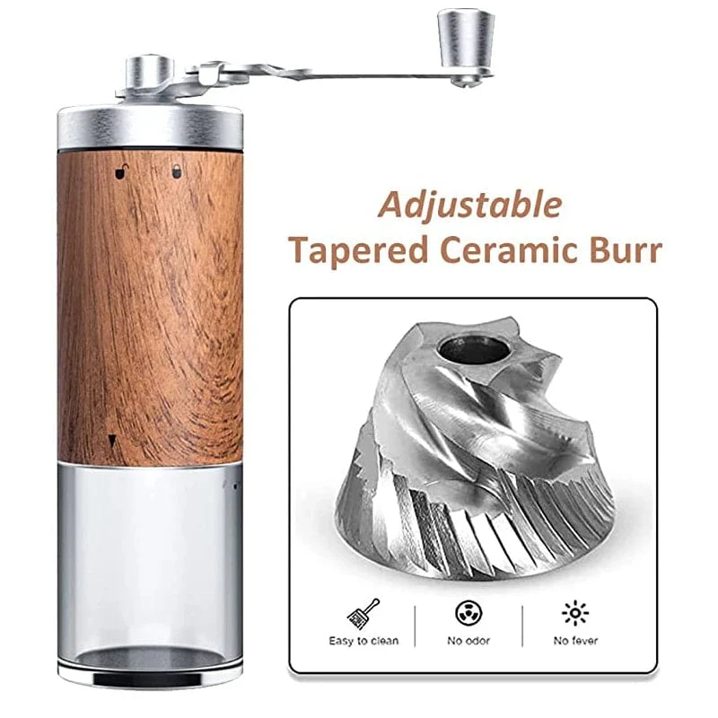 Tragbares manuelles Kaffeemühlen-Espressomaschinen-Set, handgekurbelte Bohnenmühle, Espressomaschine, geeignet für Zuhause und unterwegs