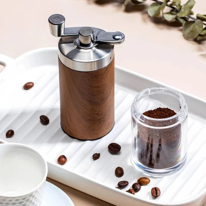Tragbares manuelles Kaffeemühlen-Espressomaschinen-Set, handgekurbelte Bohnenmühle, Espressomaschine, geeignet für Zuhause und unterwegs