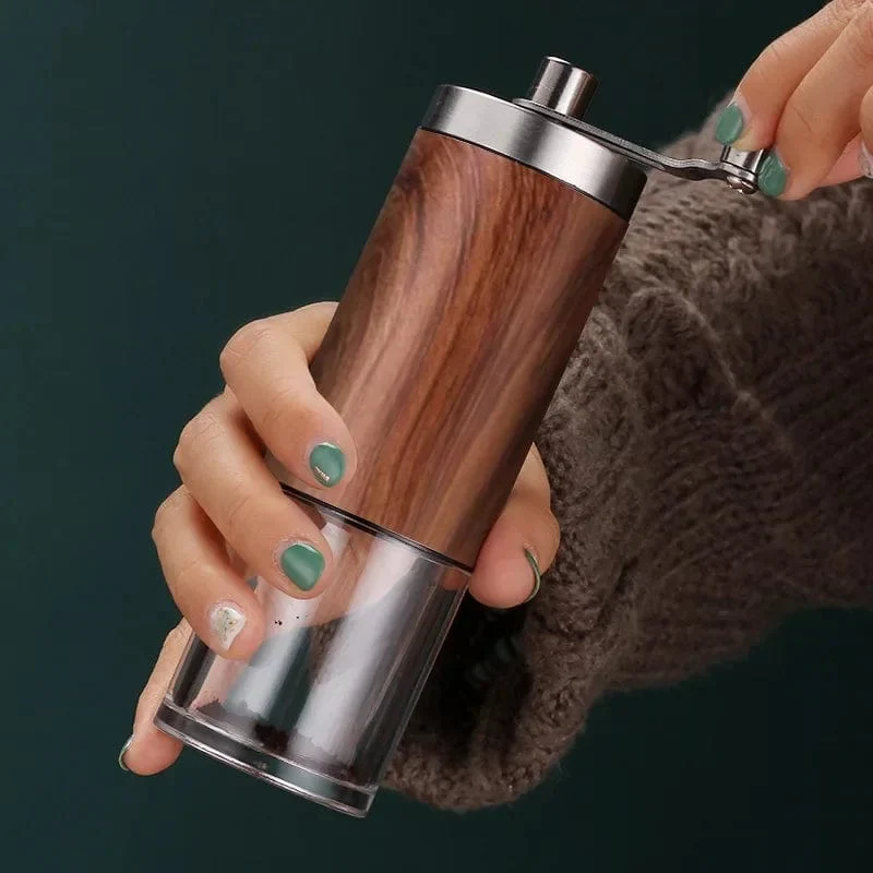 Tragbares manuelles Kaffeemühlen-Espressomaschinen-Set, handgekurbelte Bohnenmühle, Espressomaschine, geeignet für Zuhause und unterwegs