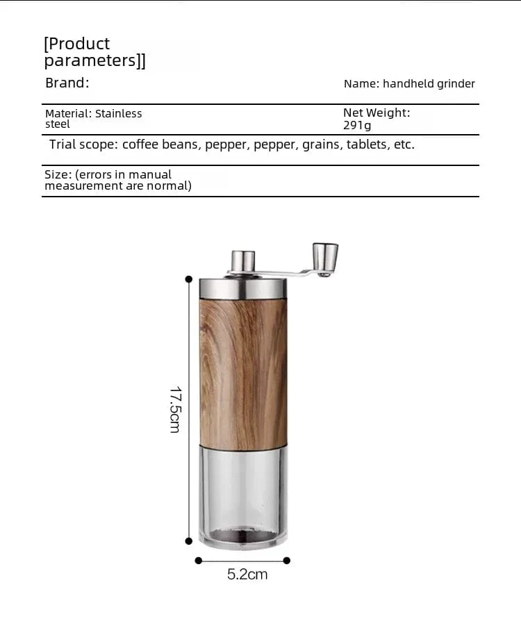 Tragbares manuelles Kaffeemühlen-Espressomaschinen-Set, handgekurbelte Bohnenmühle, Espressomaschine, geeignet für Zuhause und unterwegs