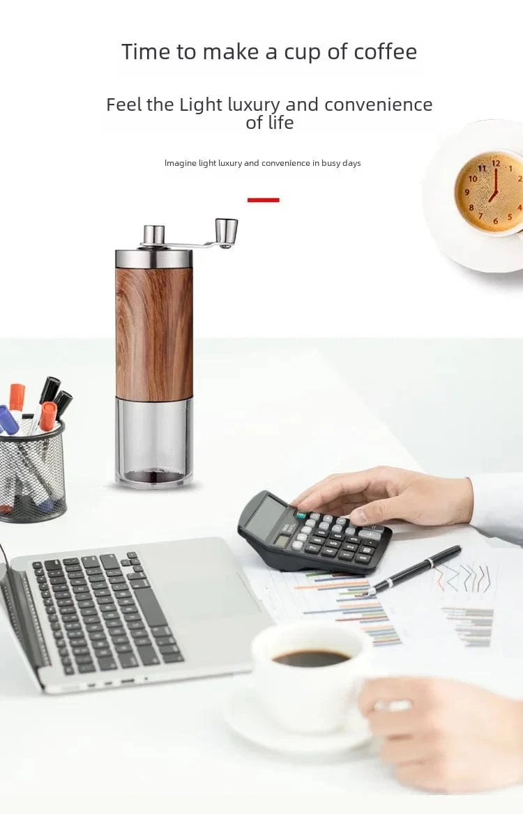 Tragbares manuelles Kaffeemühlen-Espressomaschinen-Set, handgekurbelte Bohnenmühle, Espressomaschine, geeignet für Zuhause und unterwegs