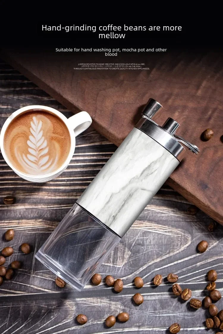 Tragbares manuelles Kaffeemühlen-Espressomaschinen-Set, handgekurbelte Bohnenmühle, Espressomaschine, geeignet für Zuhause und unterwegs